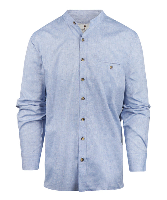 Linnen Shirt | Blauw melange