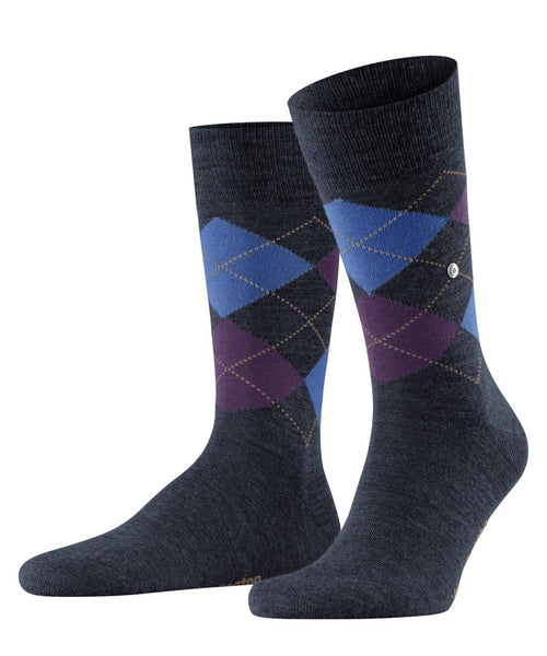 Edinburgh Melange Heren Sokken | Blauw