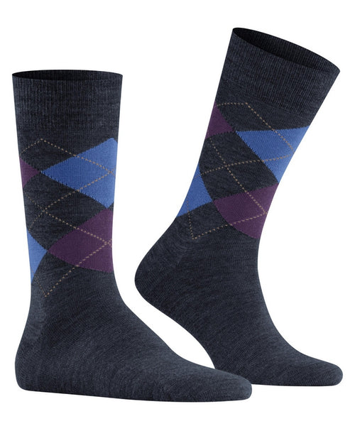 Edinburgh Melange Heren Sokken | Blauw