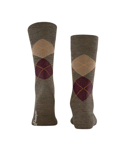Edinburgh Mel Heren Sokken | Covert Green diamond check