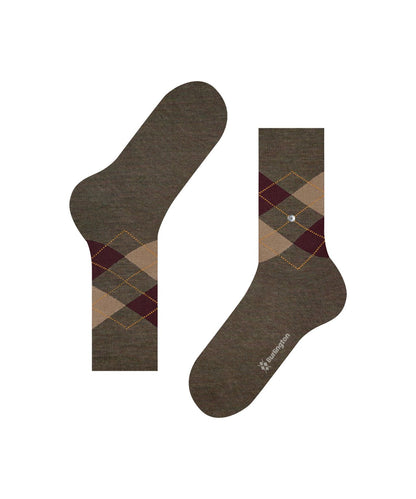 Edinburgh Mel Heren Sokken | Covert Green diamond check