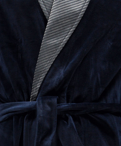 Terrycloth dressing gown | Navy Blue