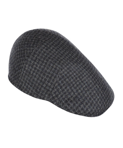 Wollen Soft Cap | Grijsblauw Patroon