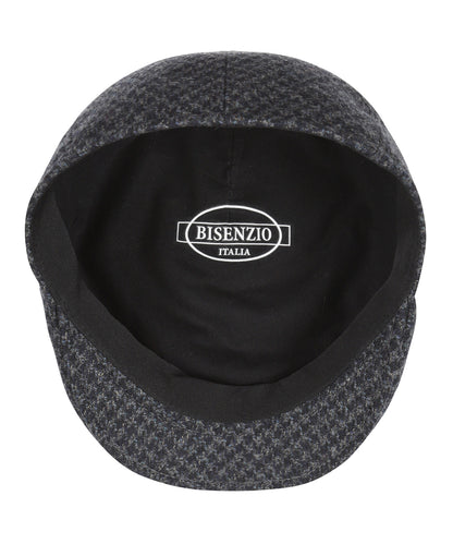 Wollen Soft Cap | Grijsblauw Patroon