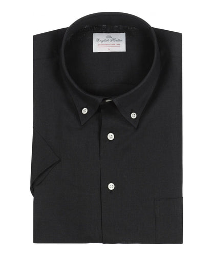 Shirt linen short sleeves | Black