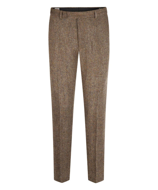 Pantalon Harris Tweed | Bruin melange herringbone