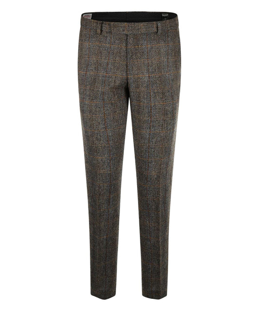 Pantalon Harris Tweed | Donkergroen melange herringbone