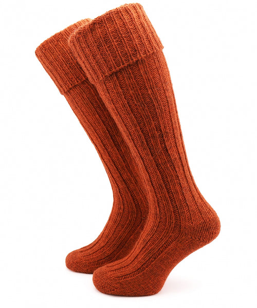 Heren kniekousen van Tweed | Oranje