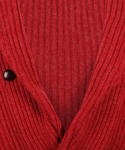 William Lockie Cardigan mit Knopfleiste und Schalkragen | Mohnblumenmeliert