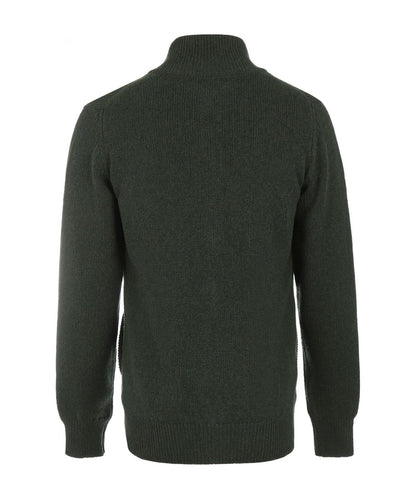 William Lockie Cardigan mit Reißverschluss aus Lammwolle | Grün