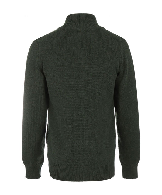 William Lockie Cardigan mit Reißverschluss aus Lammwolle | Grün