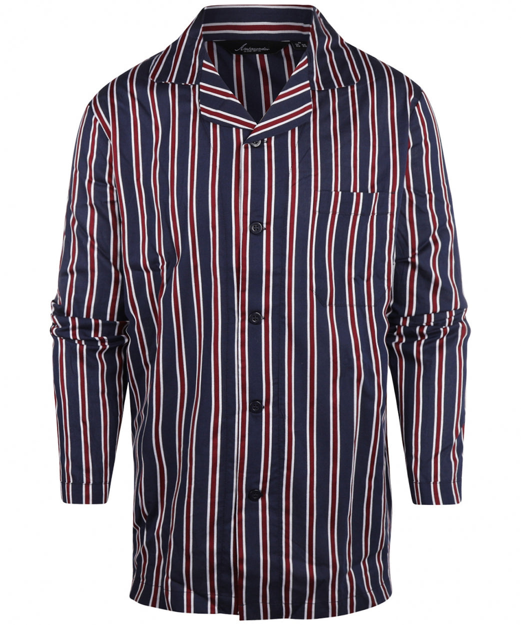 Pyjama | Navy Burgundy/White stripe