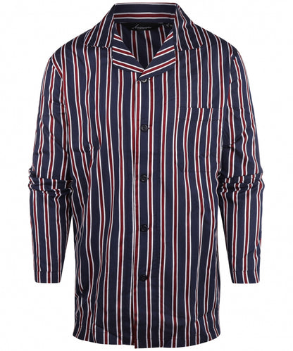 Pyjama | Navy Burgundy/White stripe