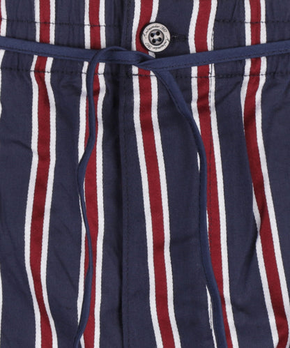 Pyjama | Navy Burgundy/White stripe