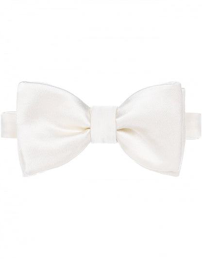 Satin bow | White