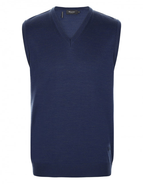 Slipover klassiek Merino wol | Blauw