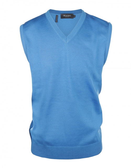 Slipover klassiek Merino wol | Blauw