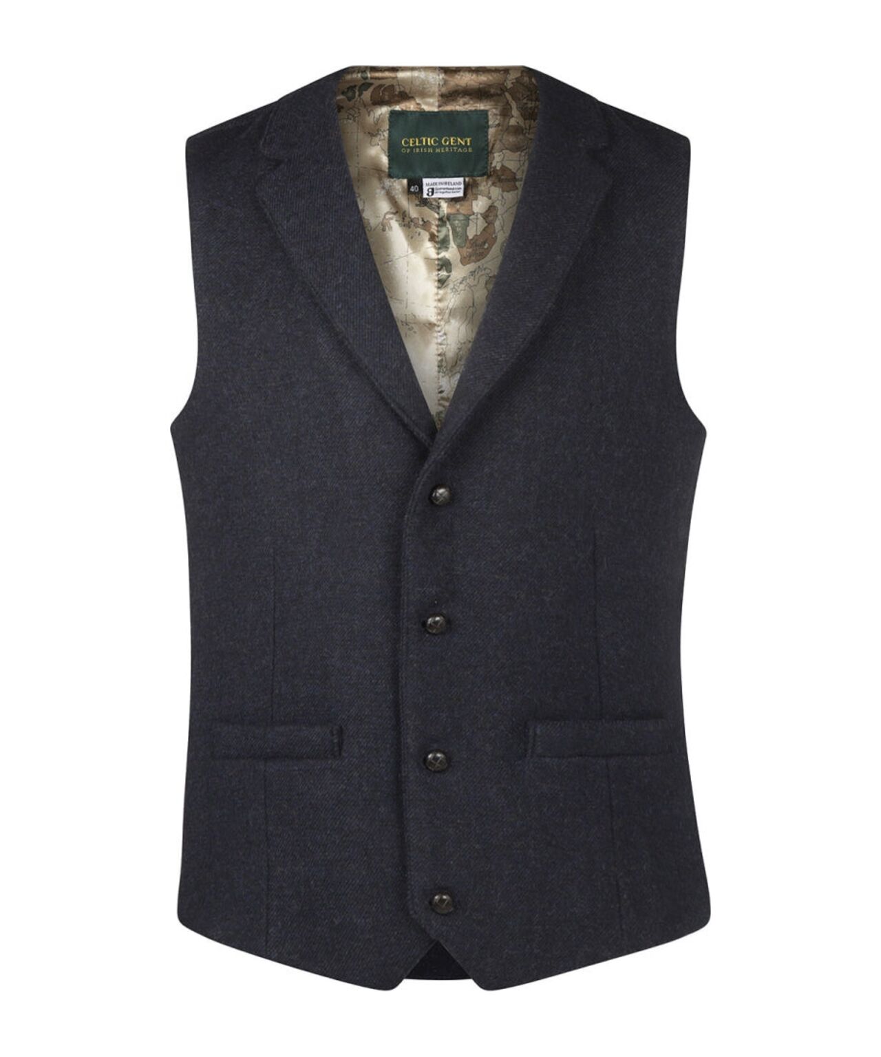 Irish Tweed Gilet | Navy Blue