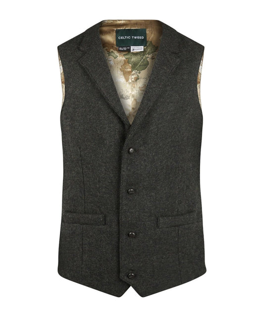 Gilet Celtic Tweed | Donker Groen