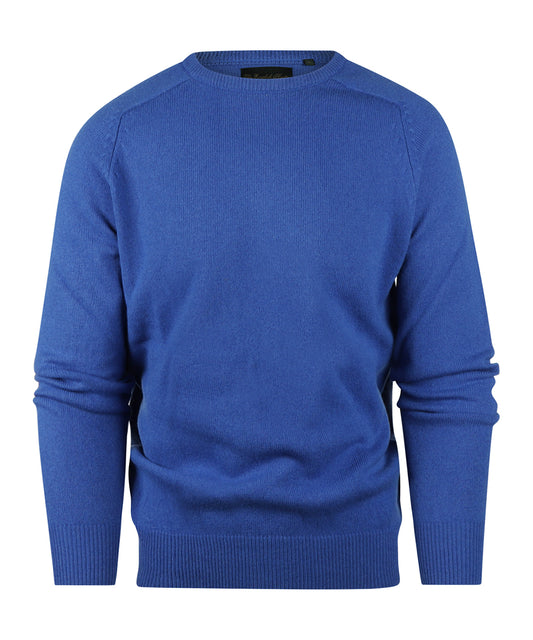 Rundhalspullover aus Lammwolle | Blau