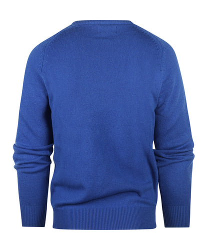 Rundhalspullover aus Lammwolle | Blau