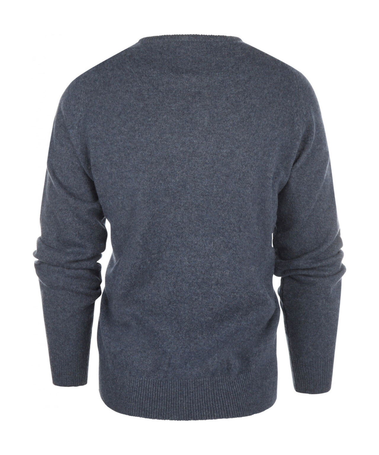 Rundhalspullover aus Lammwolle | Denimblau