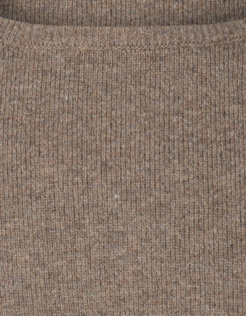 Pullover Lamswol ronde hals | Bruin