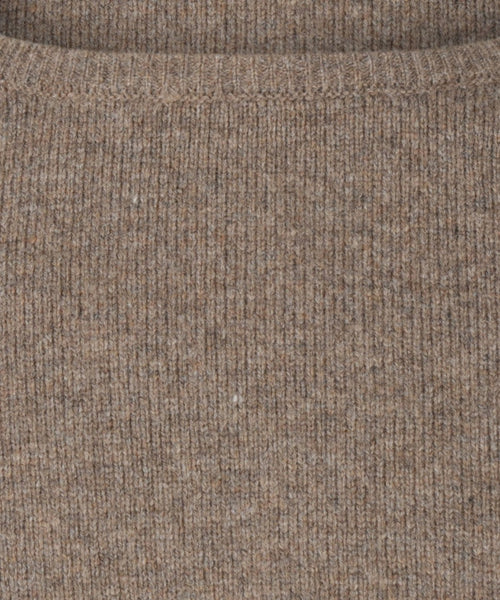 Pullover Lamswol ronde hals | Bruin