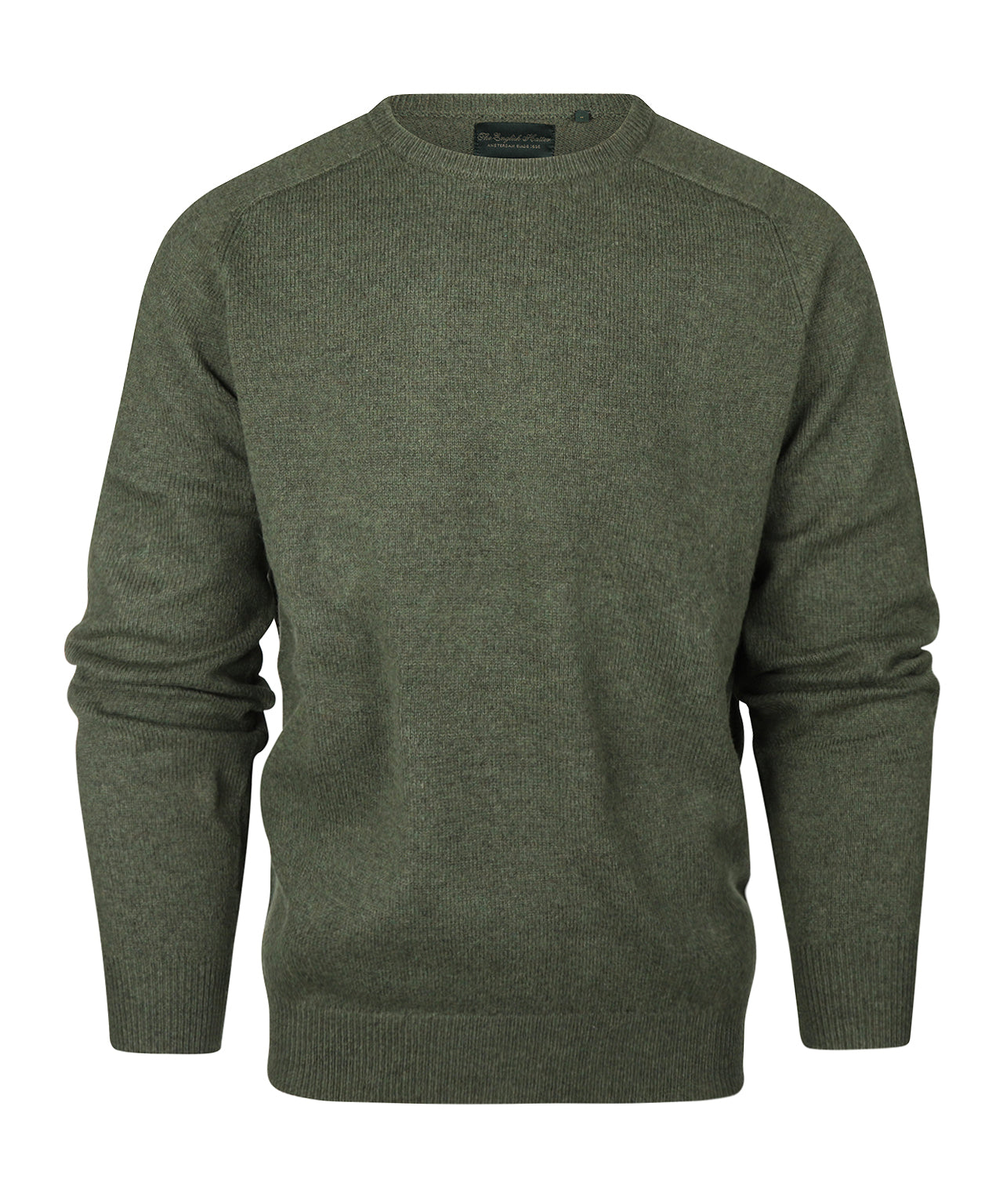 Lamswol Ronde Hals Pullover | Tijmgroen