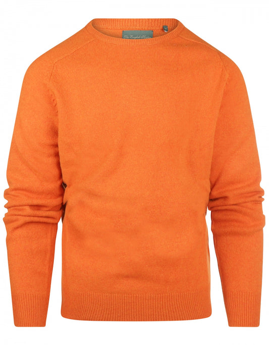 Lammwollpullover mit Rundhalsausschnitt | Orange
