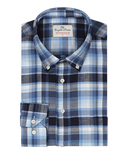 Shirt Button Down | Blauw Zwart Multi Ruit