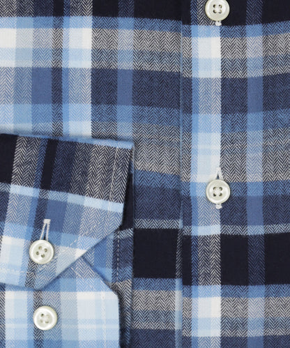 Shirt Button Down | Blauw Zwart Multi Ruit