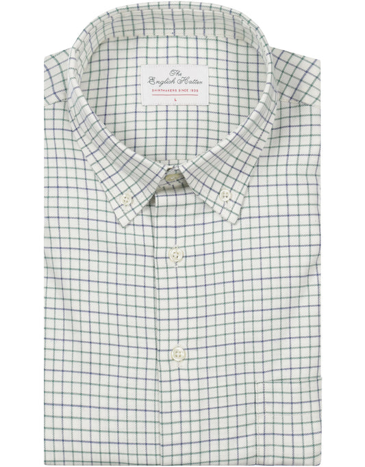 Shirt Button Down | Wit Groen Ruit