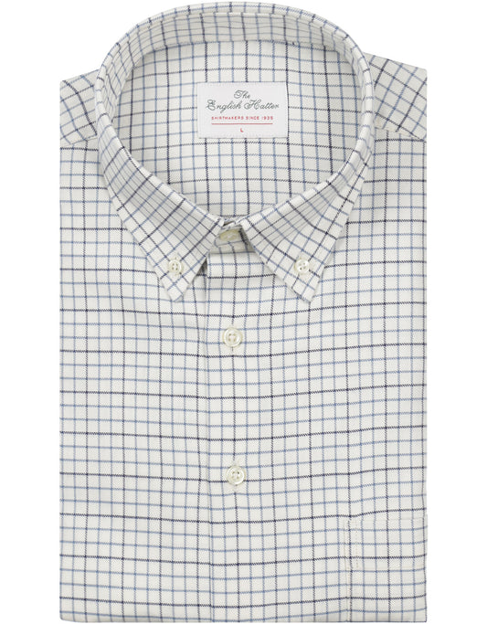 Shirt Button Down | Wit Blauw Ruit