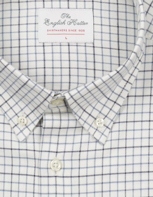 Shirt Button Down | Wit Blauw Ruit