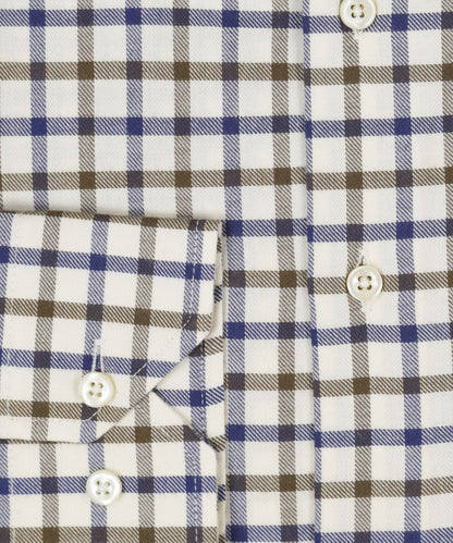 Cotton Shirt Button Down Regular Fit | Brown