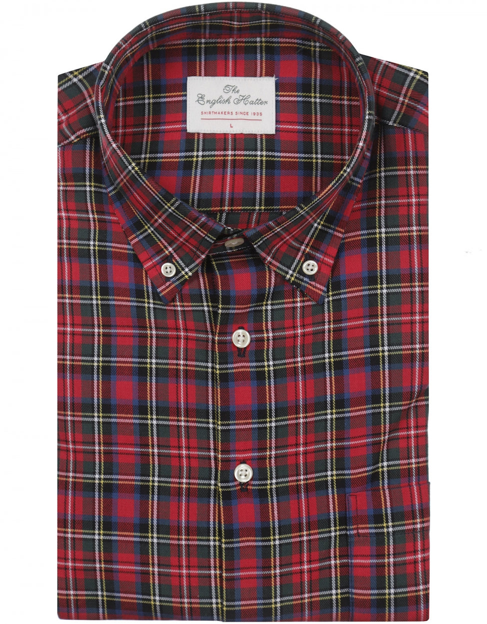 Shirt Button Down | Rood Multi Ruit Groot