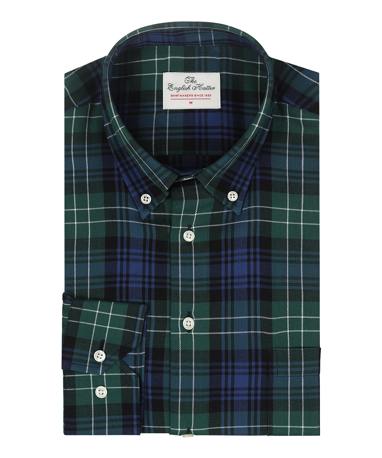Shirt Button Down | Groen Navy Multi Ruit Groot