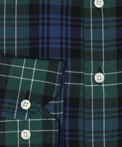 Shirt Button Down | Groen Navy Multi Ruit Groot