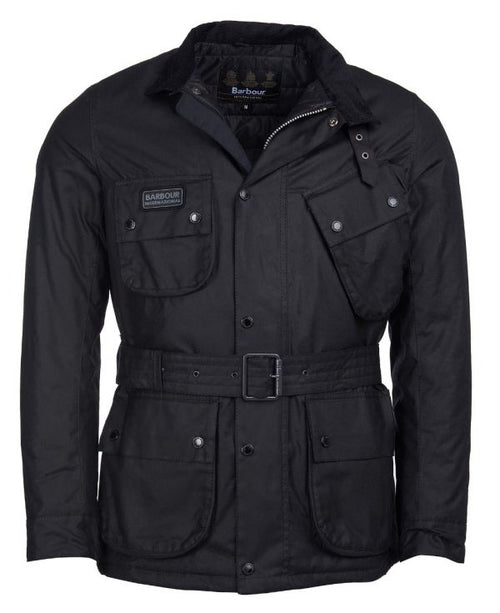 Wax jacket International met riem | Zwart