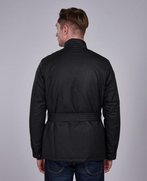 Wax jacket International met riem | Zwart