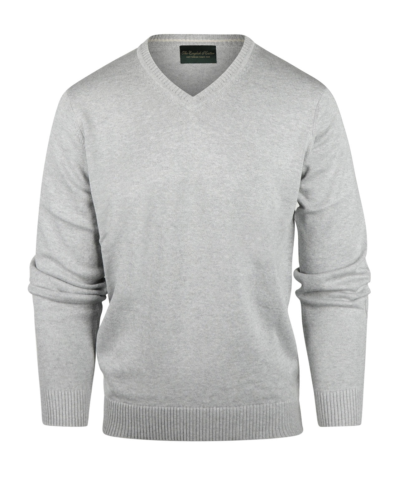 Katoen V-Hals Pullover | Licht Grijs