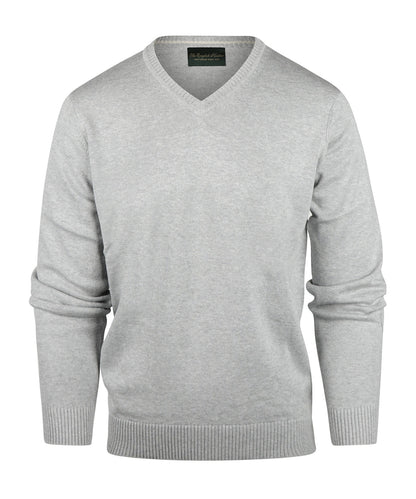 Katoen V-Hals Pullover | Licht Grijs