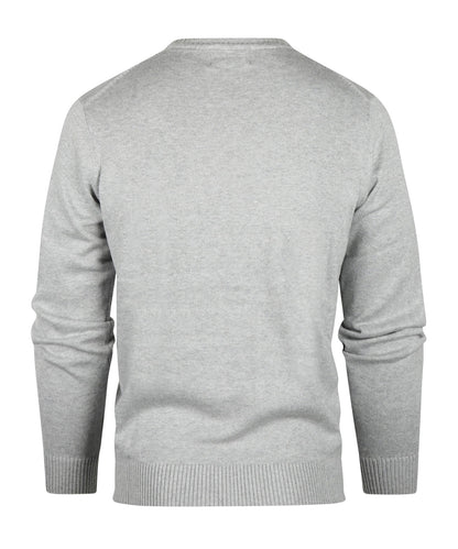 Katoen V-Hals Pullover | Licht Grijs