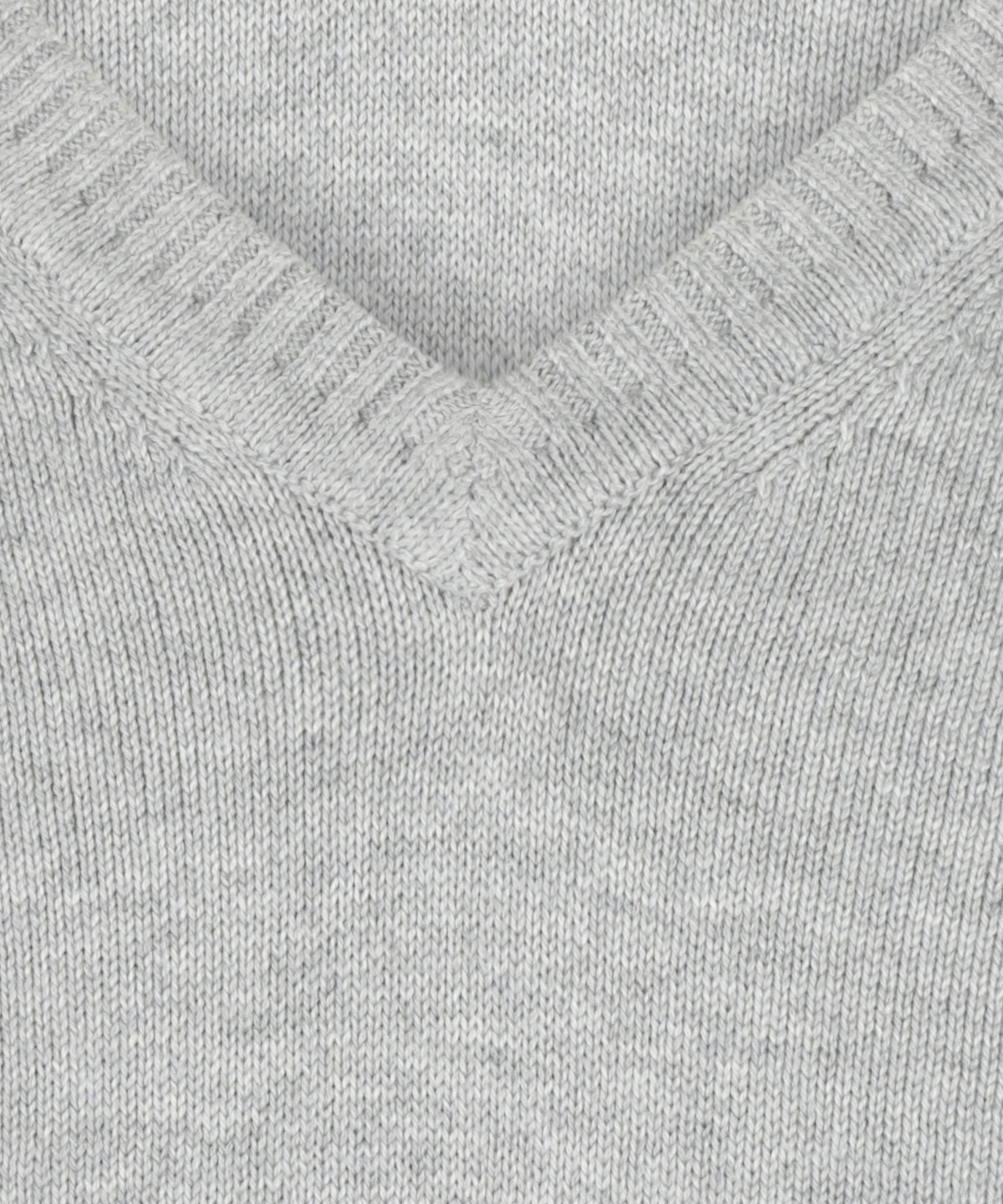 Katoen V-Hals Pullover | Licht Grijs