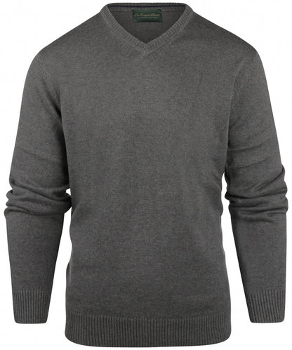Cotton v-neck sweater | Grey