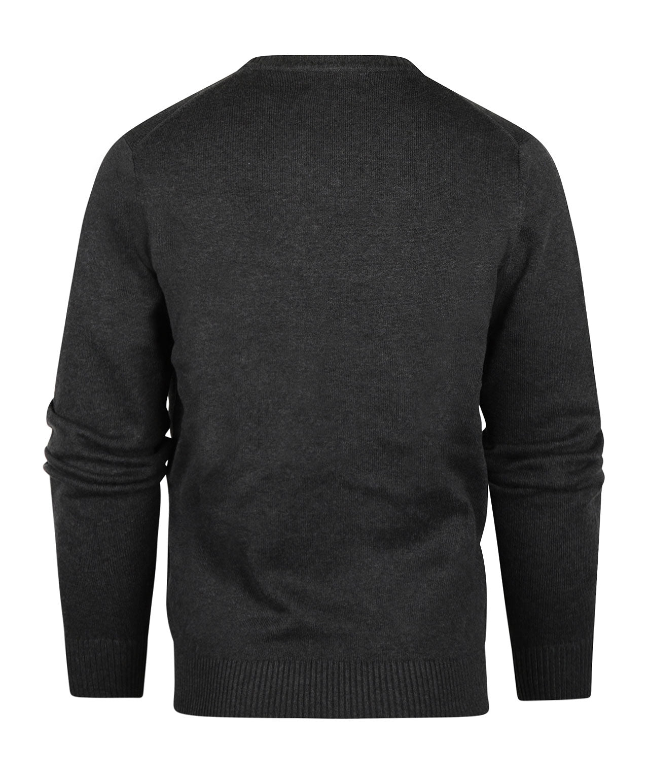 Katoenen V-Hals Pullover | Charcoal