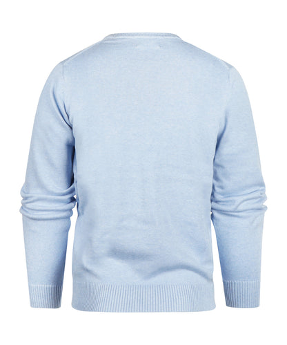 Katoenen V-Hals Pullover | Licht Blauw