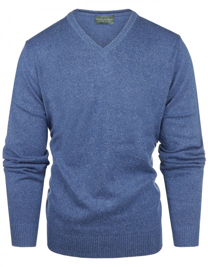 Cotton v-neck sweater | Blue