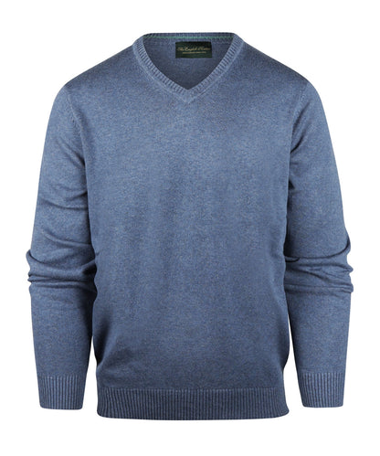 Katoenen V-Hals Pullover | Light Indigo